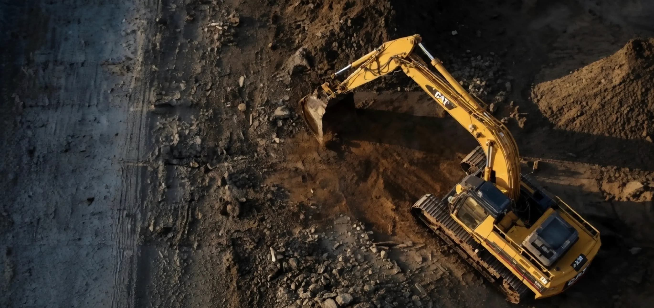 Excavator operating on a construction site